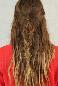 Pull through the braid for half up half down hairstyles