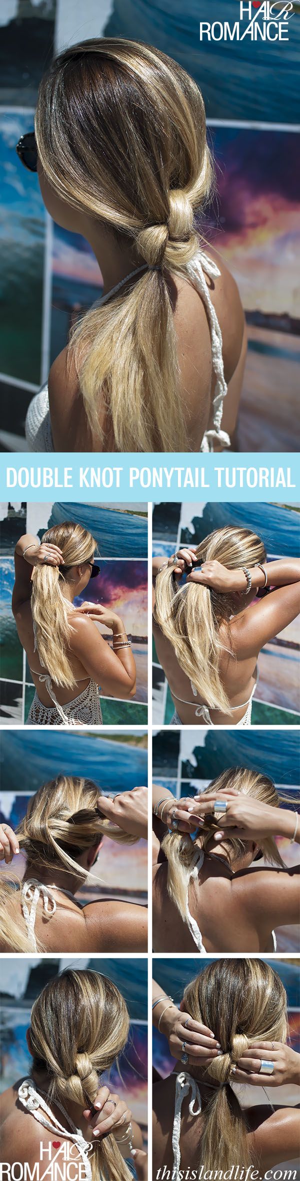 Double knot ponytail tutorial