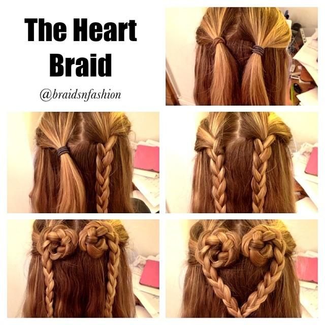 Heart braided hairstyle tutorial