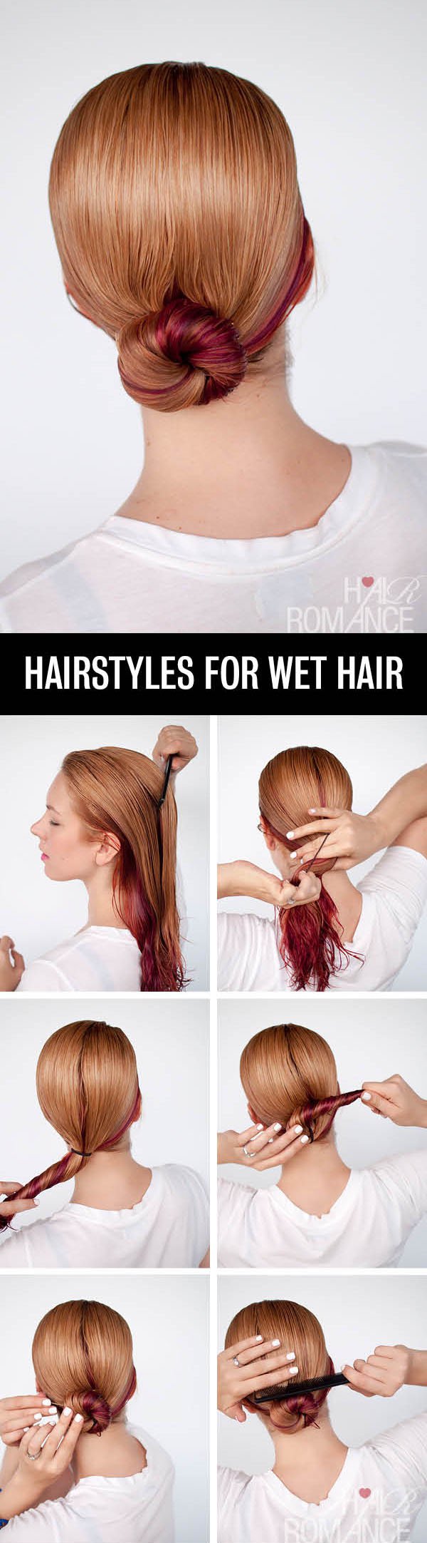 Simple hairstyle tutorial for wet hair