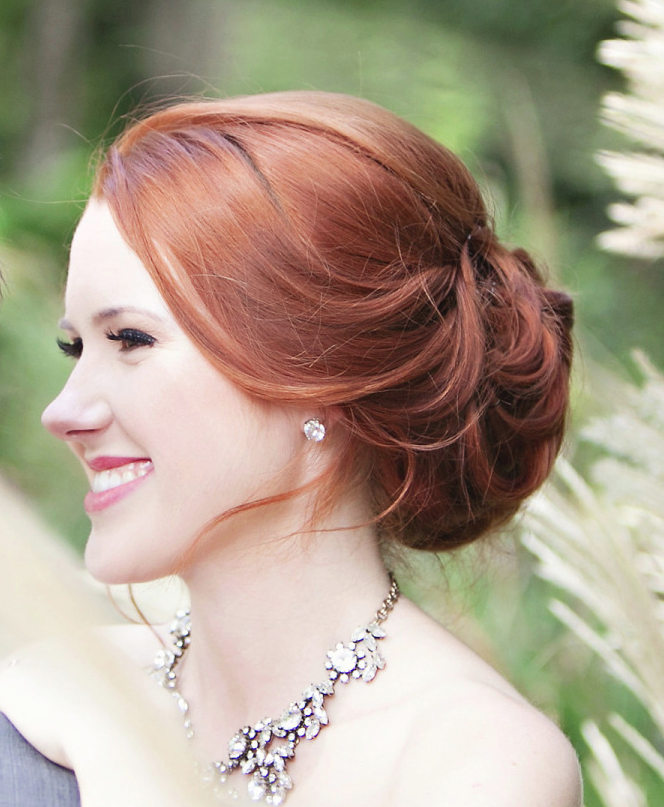 Shiny wedding hairstyle