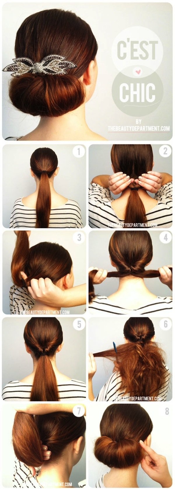 Graceful hairstyle of the lower updo