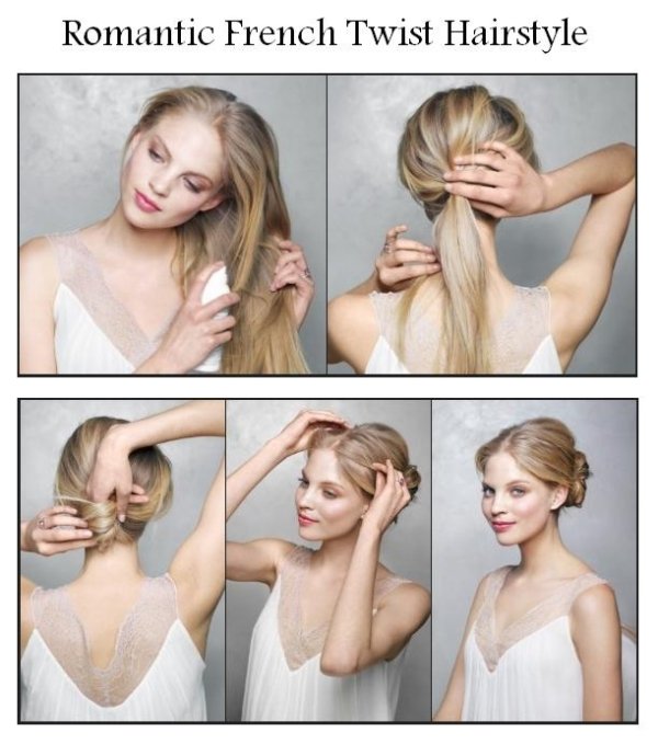 Romantic French twist hairstyle tutorial