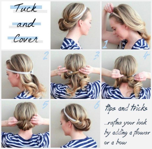 Simple headband hairstyle tutorial