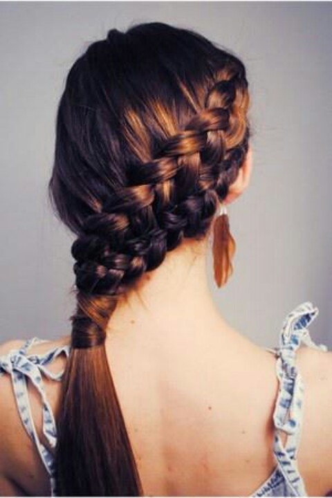 Beautiful braided hairstyle for brown hair