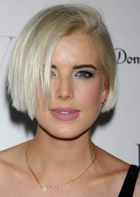 Platinum short bob hairstyle