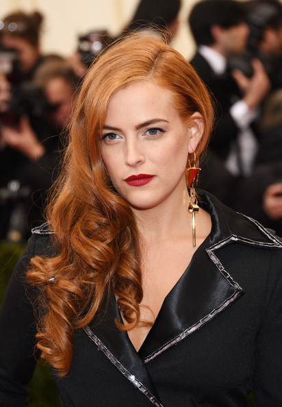Riley Keough side sweep hairstyle
