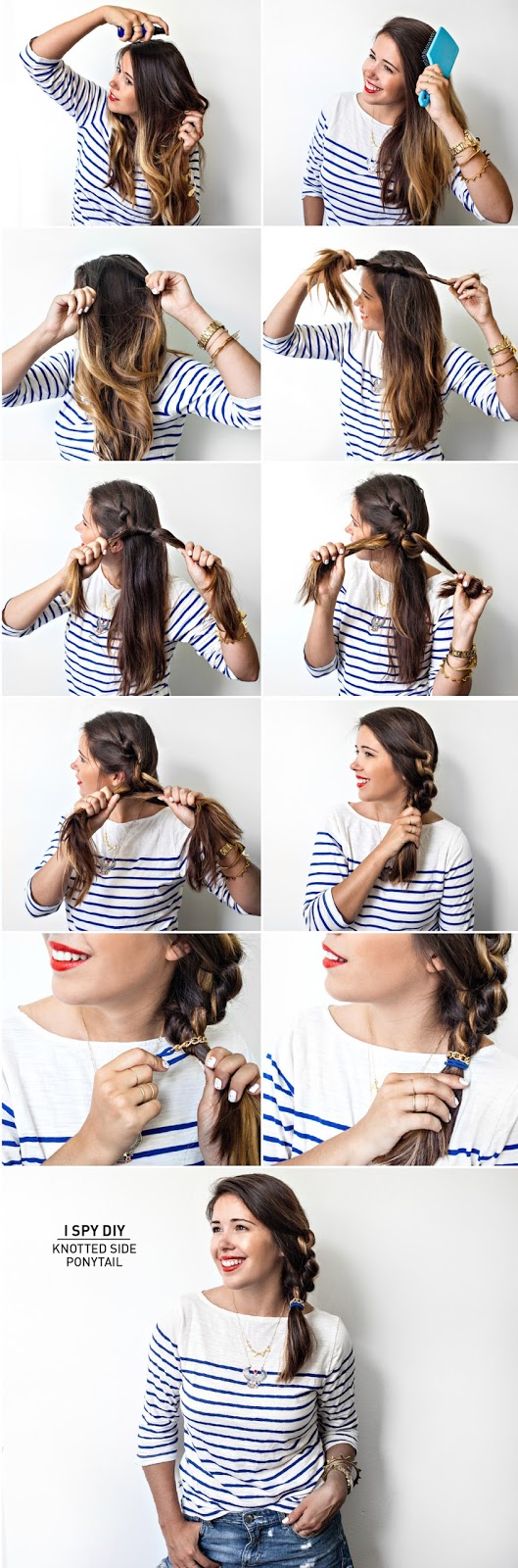 DIY knotted side ponytail