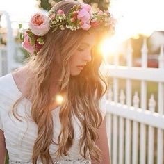 Wonderful holiday look with a floral crown