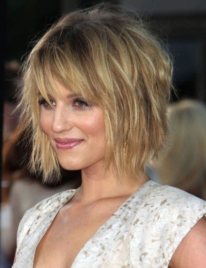 Dianna Agron messy bob hairstyle