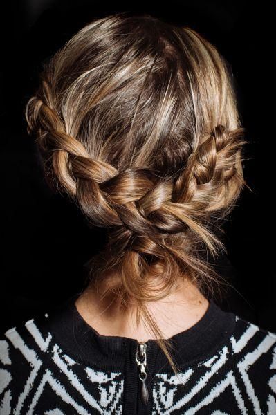 Braided twisted updo