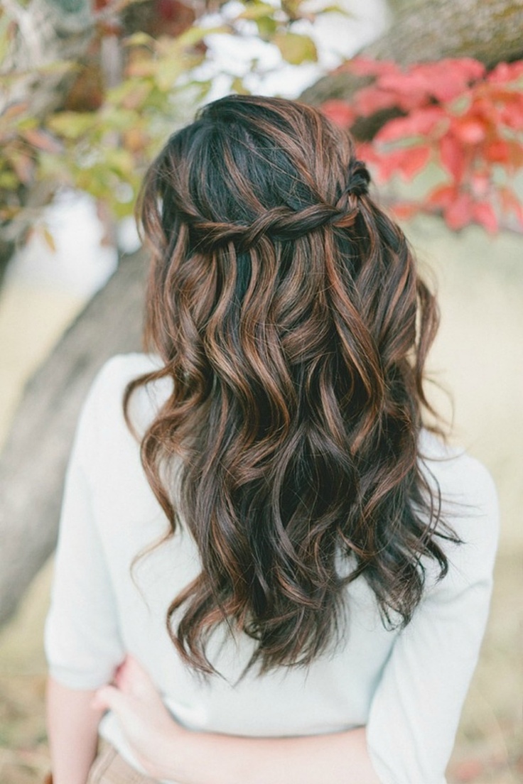 Waterfall hairstyles for brunette hair