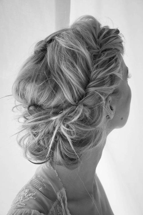 Messy updo for wedding