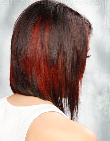 Red highlighted hair