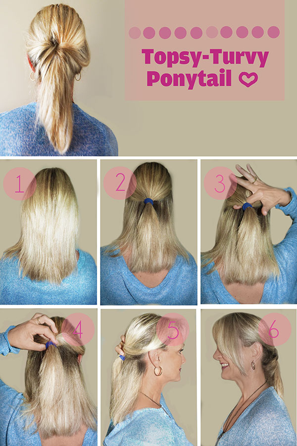 Upside down ponytail