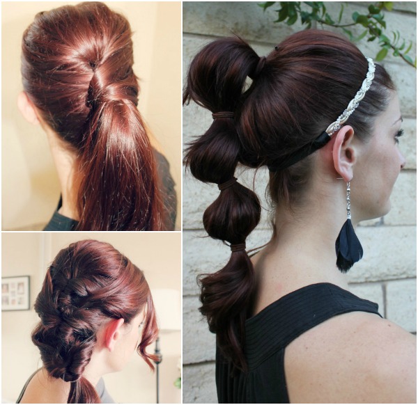 Three stylish ponytails