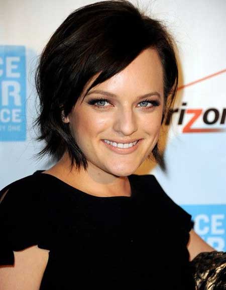 Elisabeth Moss & # 39; pretty bob hairstyle with flip-out sides