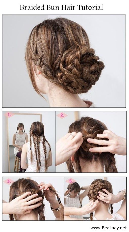 Braided bun hair