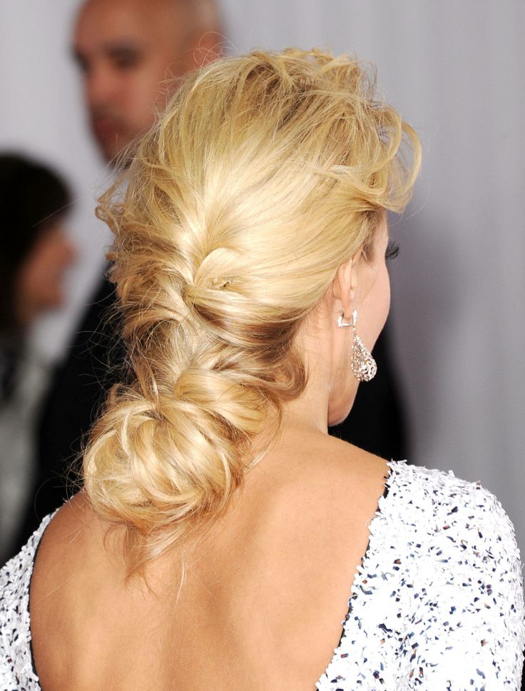 Loose braided hairstyle for prom