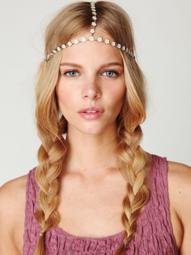 Braided side bangs hairstyle