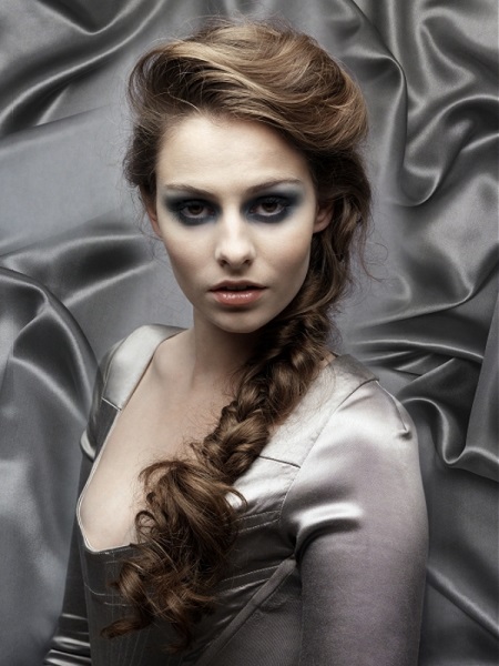 Braided long wavy hairstyle