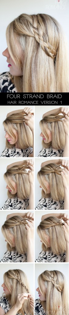 Four-strand braids and slide-up braids
