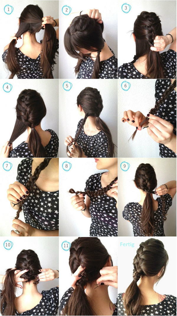 Ponytail with a French braid