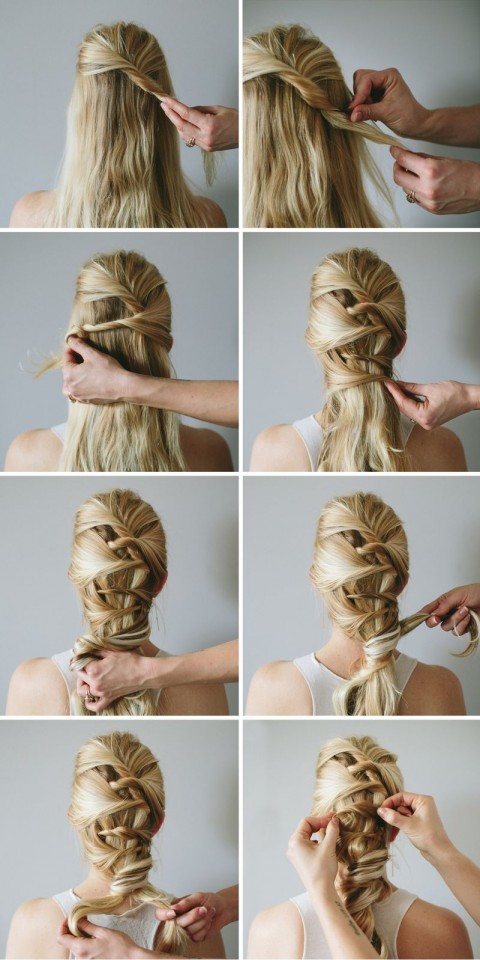 Simple bridal hairstyle over