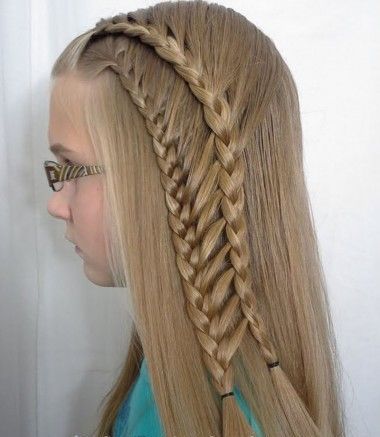 Braided hairstyle for little girls over