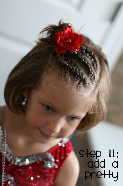 Braided bangs hairstyle for little girls over