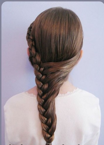 Braid bangs hairstyle for little girls over