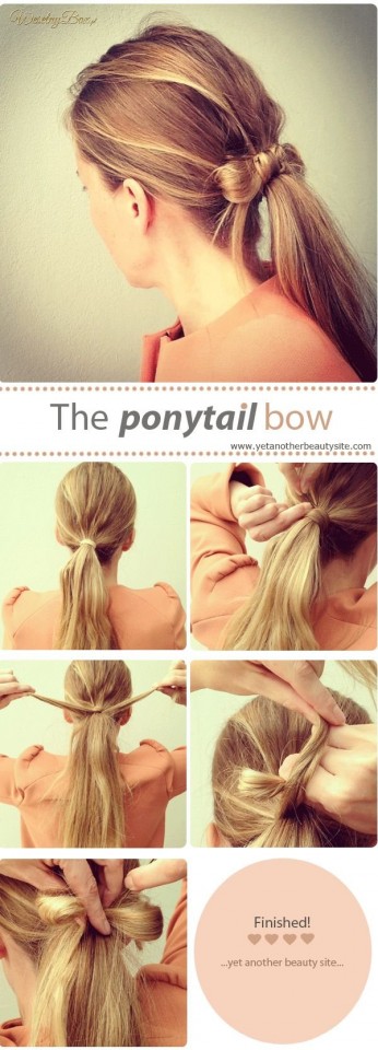 Ponytail bow hairstyle over