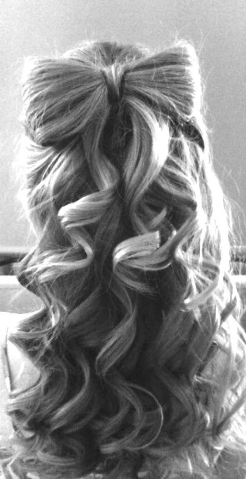 Half Up Half Down Bow Hairstyle Over
