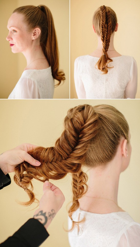 Fishtail braid pony tutorial about