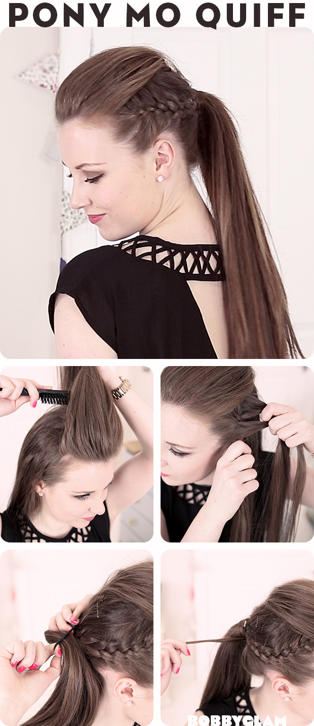 Braided bangs - 15 ways to make cute ponytails