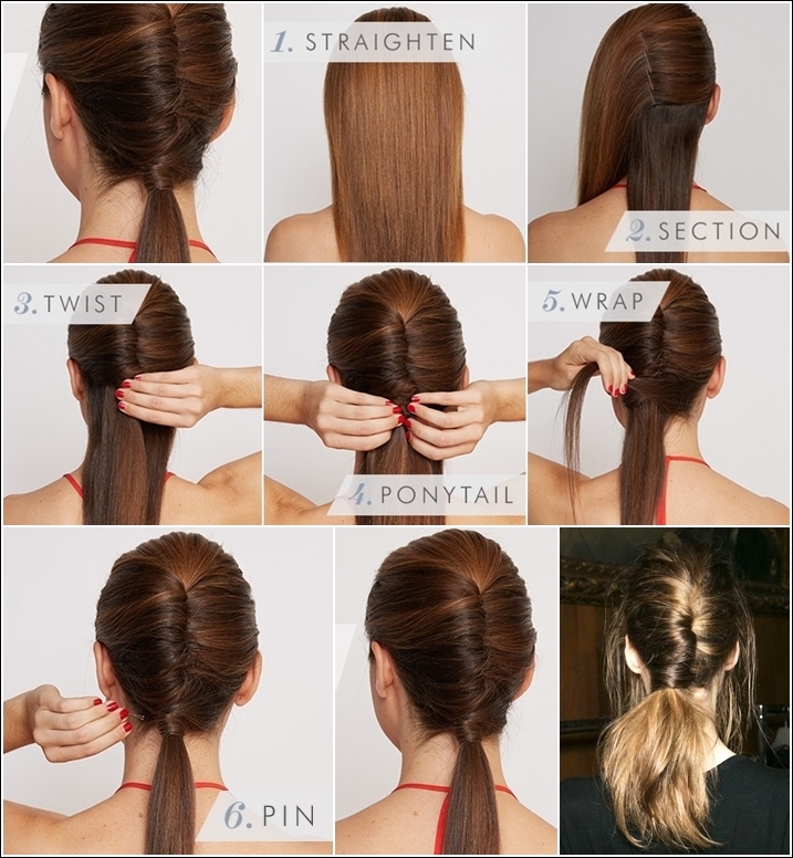 Wrapped bangs - 15 ways to make cute ponytails