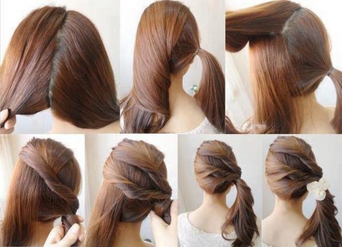 The twisted bangs - 15 ways to make cute ponytails