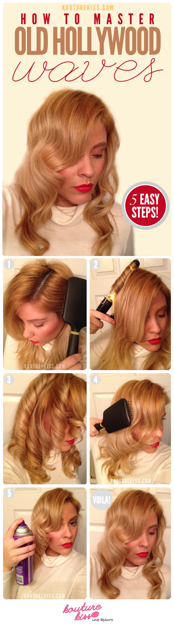 DIY Old Hollywood Waves Hairstyle Over