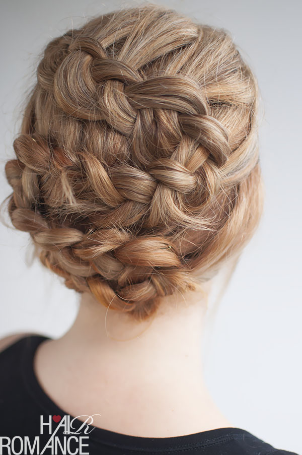 Braided bun over for elegant hairstyle