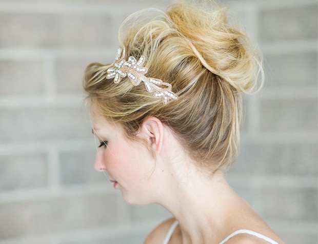 Simple hair updo over