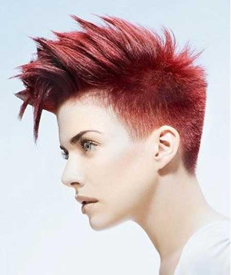 Vibrant red mohawk