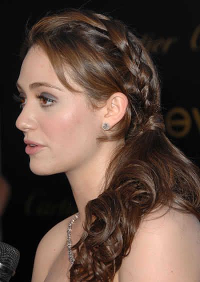 Emmy Rossum's side-swept braid