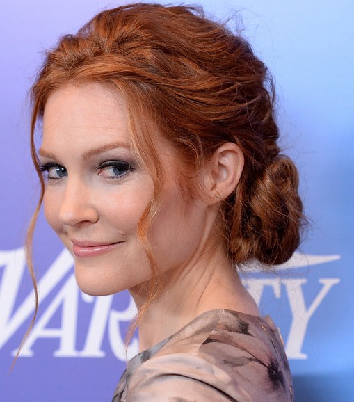 Romantic hairstyles for the bottom updo for every occasion: Darby Stanchfield Twisted Bun