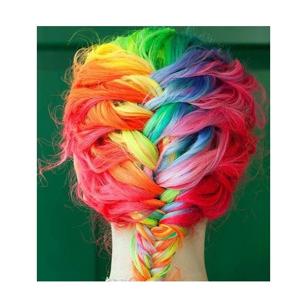 Ombre hairstyles: colorful braids