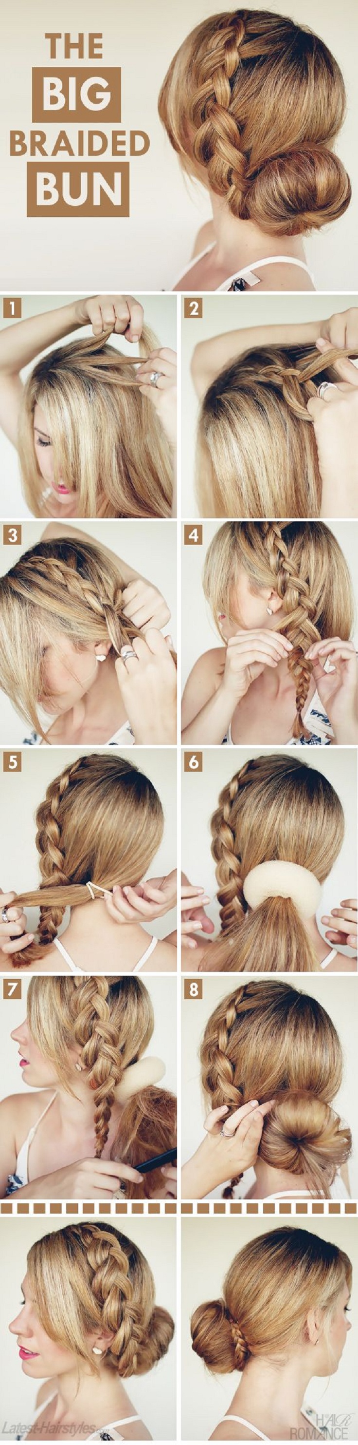 Adorable hairstyle tutorials: The big braided bun