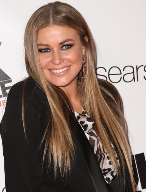 Carmen Electra Hairstyles: Middle Part Straight Hairstyle