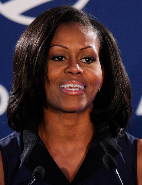 Michelle Obama Hairstyles: Medium Straight Haircut