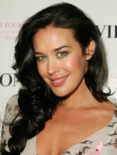 Megan Gale Long Hairstyle: Parted Parted Curls