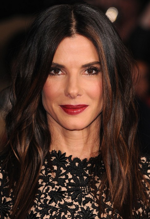 Sandra Bullock Long Hairstyle: Middle Part