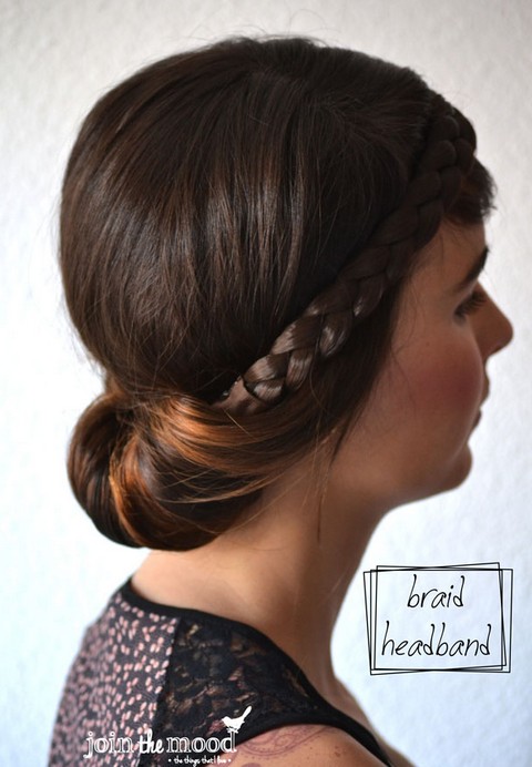 20 tutorials on braided hairstyles: Braid Headband